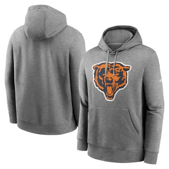 Men's Chicago Bears Nike Heathered Gray Rewind Club Fleece Pullover Hoodie