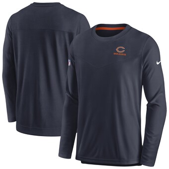 Men's Chicago Bears Nike Navy Sideline Lockup Performance Pullover Sweatshirt