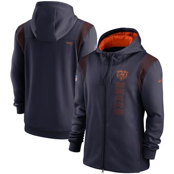 Men's Chicago Bears Nike Navy Sideline Team Performance Full-Zip Hoodie