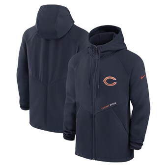 Men's Chicago Bears Nike Navy Spacer Raglan Performance Full-Zip Hoodie