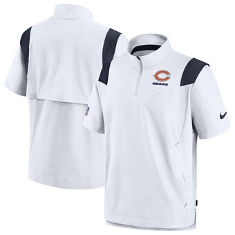 Men's Chicago Bears Nike White Sideline Coaches Chevron Lockup Pullover Top