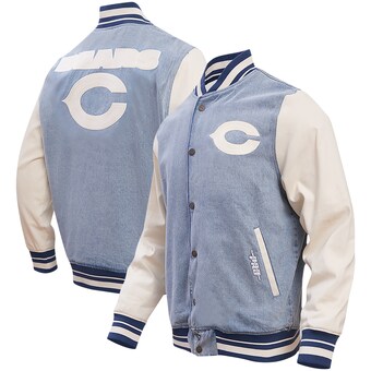 Men's Chicago Bears  Pro Standard Denim Varsity Blues Full-Snap Varsity Jacket