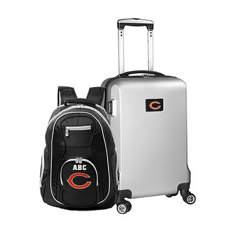 Chicago Bears MOJO Silver Personalized Deluxe 2-Piece Backpack & Carry-On Set
