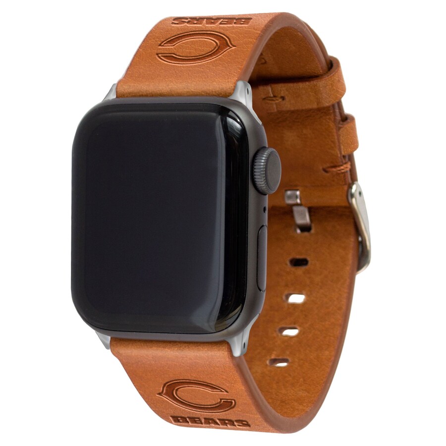 Chicago Bears Tan Leather Apple Watch Band