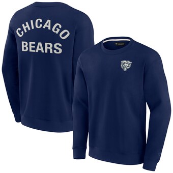 Unisex Chicago Bears Fanatics Navy Super Soft Pullover Crew Sweatshirt