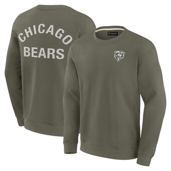 Unisex Chicago Bears Fanatics Olive Super Soft Pullover Crew Sweatshirt