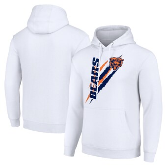 Unisex Chicago Bears Starter White Color Scratch Fleece Pullover Hoodie