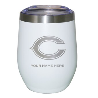 Chicago Bears White 12oz. Personalized Etched Stemless Tumbler