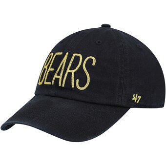 Women's Chicago Bears '47 Black Shimmer Text Clean Up Adjustable Hat