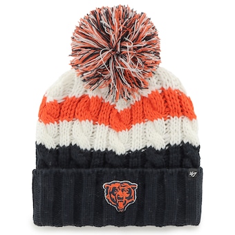 Women's Chicago Bears '47 White Ashfield Cuffed Knit Hat with Pom