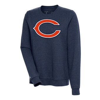 Women's Chicago Bears Antigua Heather Navy Primary Logo Action Sweatshirt