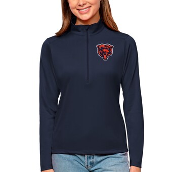 Women's Chicago Bears Antigua Navy Tribute Half-Zip Top