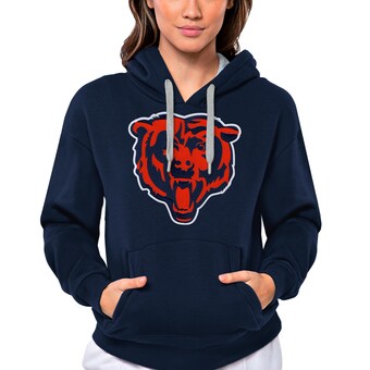 Women's Chicago Bears Antigua Navy Victory Logo Pullover Hoodie