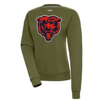 Women's Chicago Bears  Antigua Olive Victory Pullover Sweatshirt