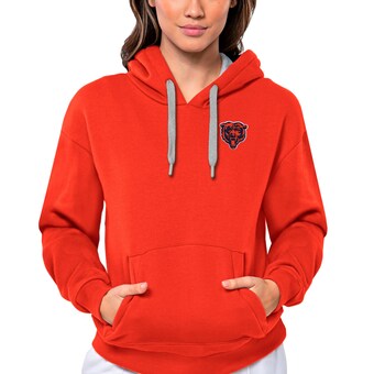 Women's Chicago Bears Antigua Orange Victory Pullover Hoodie