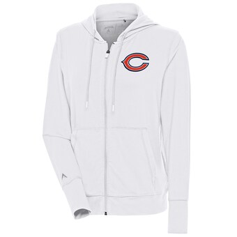 Women's Chicago Bears  Antigua White Moving Full-Zip Jacket