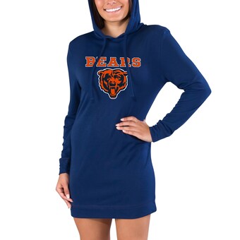 Women's Chicago Bears Concepts Sport Navy Gather Long Sleeve Hoodie Nightshirt