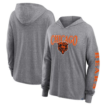 Women's Chicago Bears Fanatics Heather Gray Classic Outline Pullover Hoodie