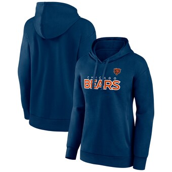 Women's Chicago Bears Fanatics Navy Iconic Cotton Fleece Checklist Pullover Hoodie