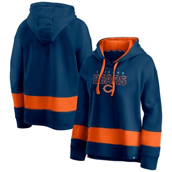 Women's Chicago Bears Fanatics Navy/Orange Colors of Pride Colorblock Pullover Hoodie