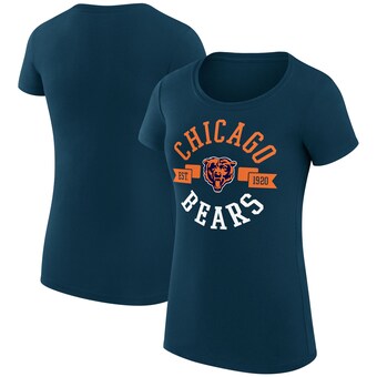 Women's Chicago Bears G-III 4Her by Carl Banks Navy City Team Graphic Lightweight Fitted Crewneck T-Shirt