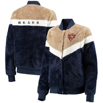 Women's Chicago Bears G-III 4Her by Carl Banks Navy/Cream Riot Squad Sherpa Full-Snap Jacket