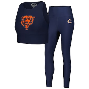 Women's Chicago Bears Navy Leggings & Midi Bra Set