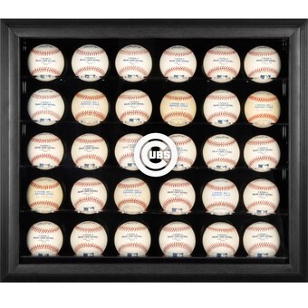 Chicago Cubs Fanatics Authentic Logo Black Framed 30-Ball Display Case