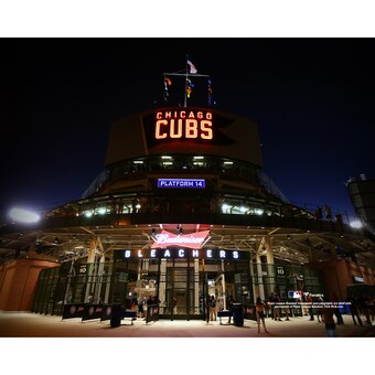 Unsigned Chicago Cubs Fanatics Authentic Wrigley Field Night Outside the Stadium Photograph