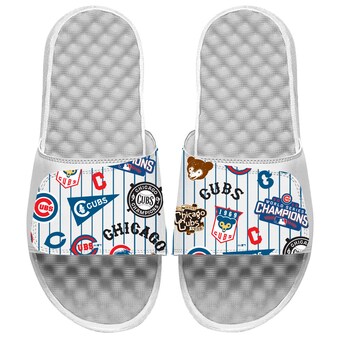 Chicago Cubs ISlide White Cooperstown Collection Loudmouth Slide Sandals