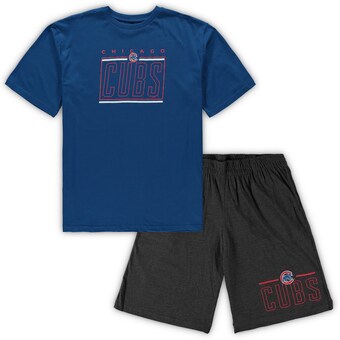 Men's Chicago Cubs Concepts Sport Royal/Heathered Charcoal Big & Tall T-Shirt & Shorts Sleep Set