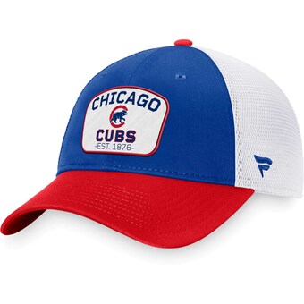 Men's Chicago Cubs Fanatics Royal/Red Two-Tone Patch Trucker Adjustable Hat