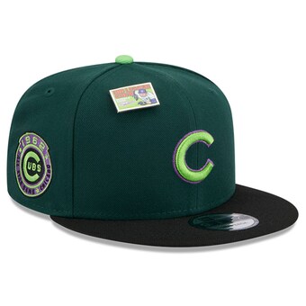 Chicago Cubs New Era Sour Apple Big League Chew Flavor Pack 9FIFTY Snapback Hat - Green/ Black