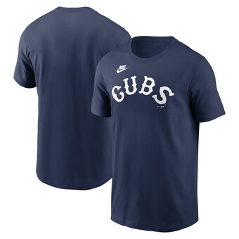 Men's Chicago Cubs Nike Navy Cooperstown Wordmark T-Shirt