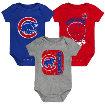 Newborn & Infant Chicago Cubs Royal/Red/Gray Change Up 3-Pack Bodysuit Set