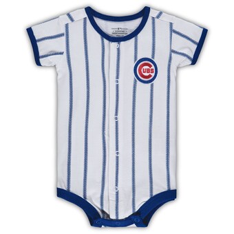 Newborn Chicago Cubs White/Royal Power Hitter Short Sleeve Bodysuit