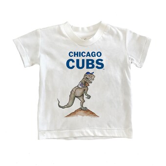 Toddler Chicago Cubs Tiny Turnip White TT Rex T-Shirt