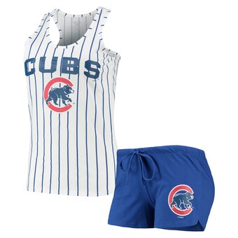 Women's Chicago Cubs Concepts Sport Royal/White Vigor Racerback Tank Top & Shorts Sleep Set