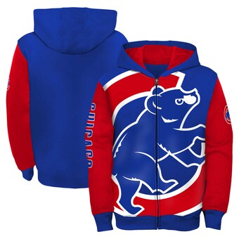 Youth Chicago Cubs Fanatics Royal/Red Postcard Full-Zip Hoodie Jacket