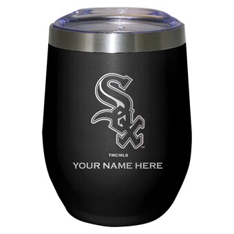 Chicago White Sox Black 12oz. Personalized Etched Stemless Tumbler