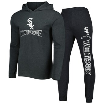 Men's Chicago White Sox Concepts Sport Heather Black/Heather Charcoal Meter Pullover Hoodie & Joggers Set