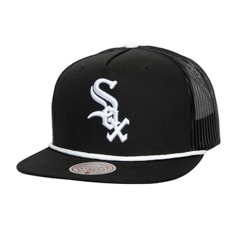 Men's Chicago White Sox Mitchell & Ness Black Rope Trucker Snapback Hat