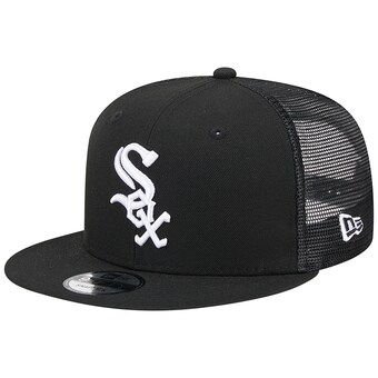 Men's Chicago White Sox New Era Black Team Color Trucker 9FIFTY Snapback Hat