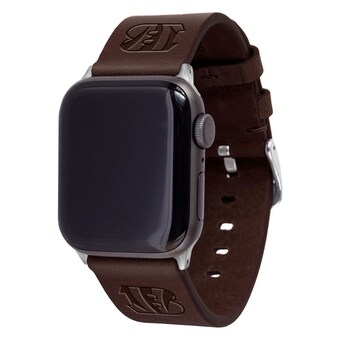 Cincinnati Bengals Brown Leather Apple Watch Band