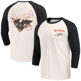 Men's Cincinnati Bengals Darius Rucker Collection by Fanatics Black/White Raglan 3/4 Sleeve T-Shirt