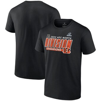 Men's Cincinnati Bengals Fanatics Black 2022 AFC North Division Champions Divide & Conquer T-Shirt