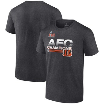 Men's Cincinnati Bengals Fanatics Heathered Charcoal 2021 AFC Champions Locker Room Trophy Collection T-Shirt