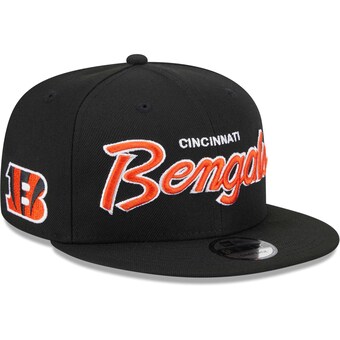 Men's Cincinnati Bengals New Era Black Main Script 9FIFTY Snapback Hat