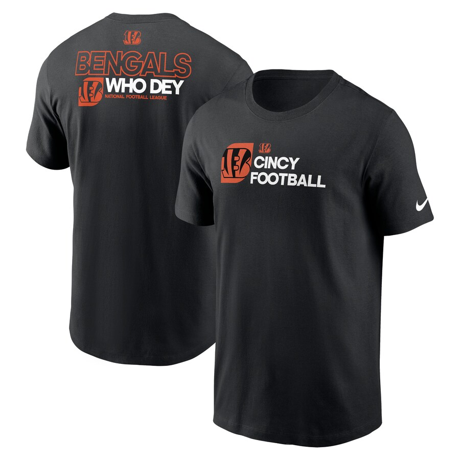 Men's Cincinnati Bengals Nike Black Outline T-Shirt