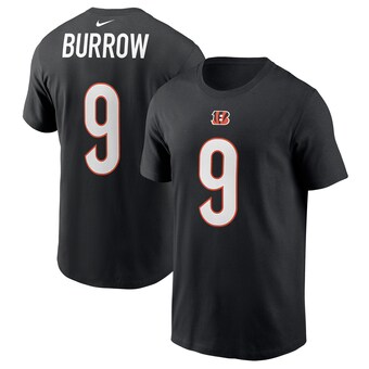 Men's Cincinnati Bengals Joe Burrow Nike Black Player Name & Number T-Shirt